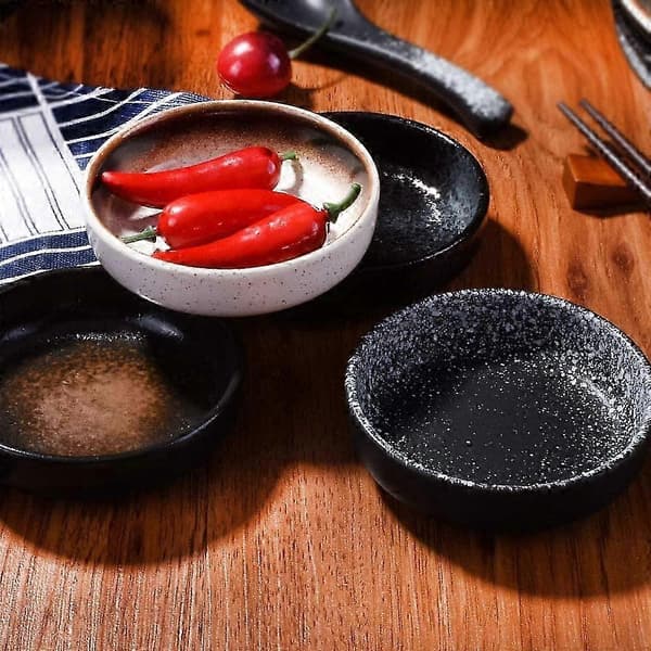 Japanske Retro Sojasovsskåle 4 Stykker, Dipskaale Sideskålssæt til Salatdressing, Marmelade 25-26