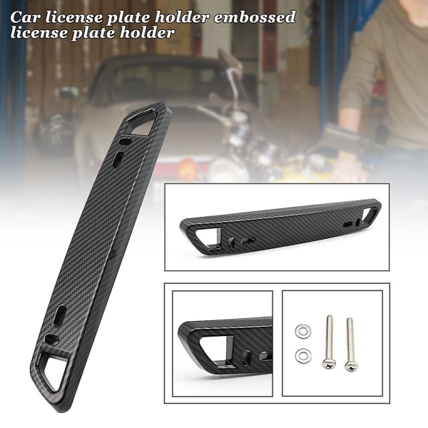 Universal bil Nummerplade Ramme Carbon Fiber Nummerplade Holder Black 1