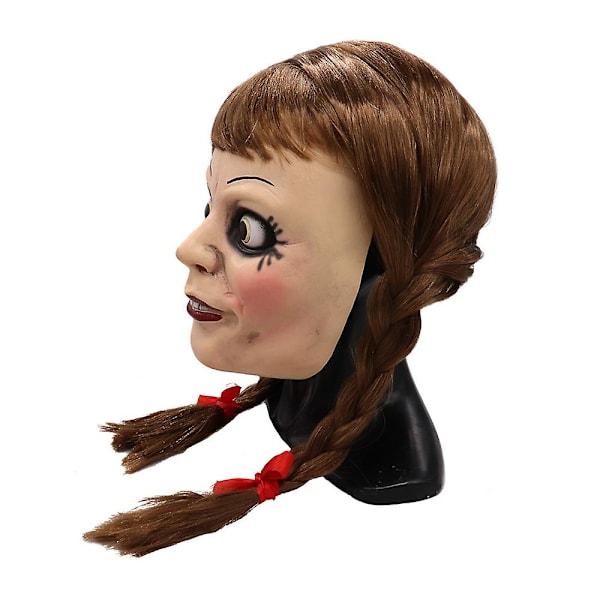 Annabelle Fullmaske Langt Hår Horror Cosplay Fancy Dress Kostyme Rekvisitt