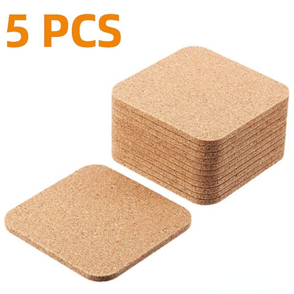 Cork Coaster 5/10 kpl kuppi teetä kahvimuki juomapidike keittiöön Luonnollinen puinen matto Astiasto Pyöreä juomaaluslevy - Mats &amp; Pehmusteet square 5 PCS