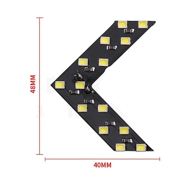 2st Led Blinkers Ljus Bil Backspegel Indikator Varningsljus Säkerhet Körning 14smd 12v Led Backspegel Spegel Ljus| | White