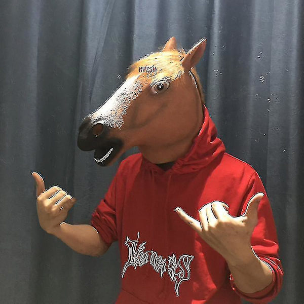Halloween Maskeball Cosplay Latex Hestehode Maske Dyr Hode Sett Heste Maske Hund Hest Jun Heste Maske-yyc 1