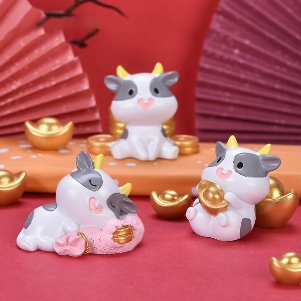 4 kpl Bullion Cattle Mikromaisema Figuriini Ornamentit Hartsi Askartelu Miniatyyri Keiju Puutarha Koriste
