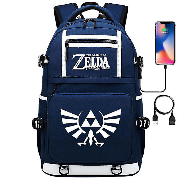 Breath Of The Wild Eye Game Usb-rygsæk - Fans' Cosplay-skoletaske til studerende, Unisex-rejsetaske til bærbar computer 8