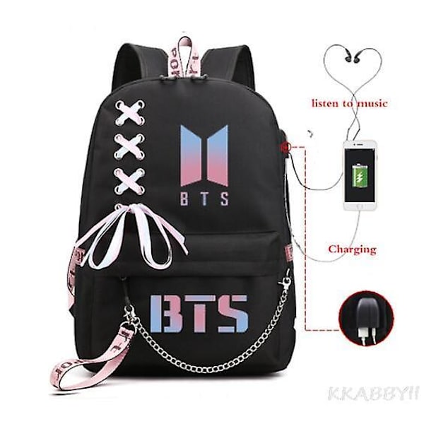 Kpop Groups Ryggsäck USB Charge Vattentät Business Skolväska Tonåringar Laptop Travel Dagsäck Mochila Skolväska picture color8