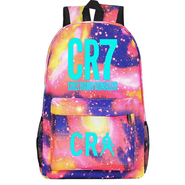 Blue Luminous Surrounding Football Ronaldo Teens Skolväska - Unisex Casual Ryggsäck för män och kvinnor 9