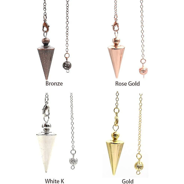 Kobber Spiritual Point Pendel For Divination Healing Dowsing Wicca Balancing Spiss Cone Pendel Pendel Gold