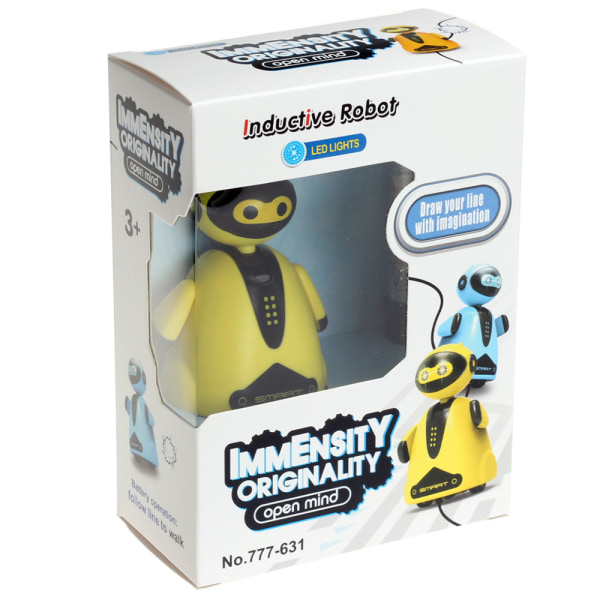 Følg enhver tegnet linjepen Induktiv robotmodel Børn Legetøjsgave til børn Yellow