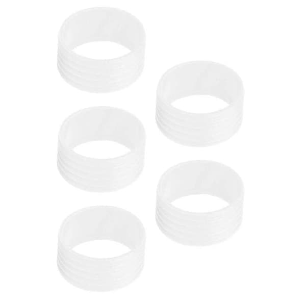 5 stk. sportsracketgrep, elastisk gummibånd, tennisracketringer White