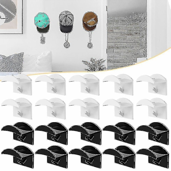 Cap Hatthållare Rack Organizer Förvaring Moderna baseballkepsar Hängare Black Only 1
