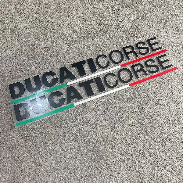 Flerfarget motorsykkel Vinyl-klistremerke Reflekterende Ducati 848 1199 1098 S 899 Logo Body Pedaler Sidepaneler Italiensk flagg Ducati Corse Black letters