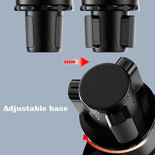 Multifunktionel bilkopholder med fastgørbar bakke 360 ​​drejelig justerbar bilmad spisebakkebord til kopholdere Expander - drikkevareholdere B  just holder