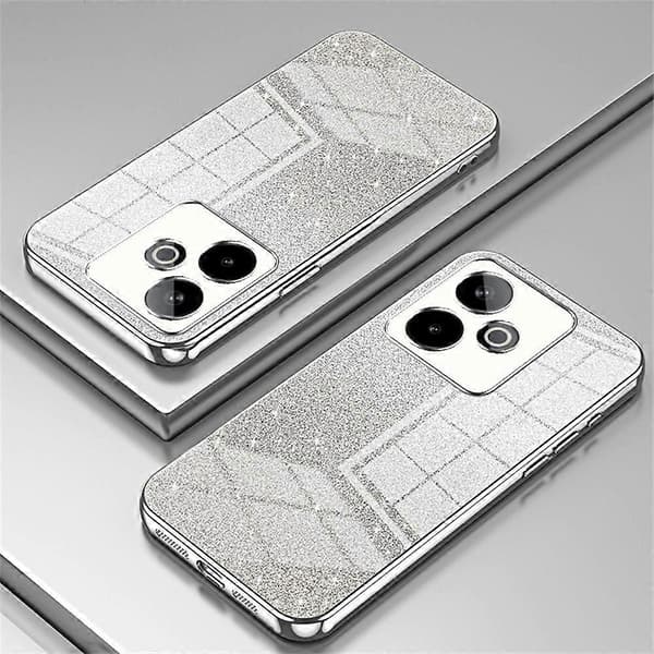 Kompatibelt deksel for Realme GT 7 5G, galvanisert gradient-glitter TPU-telefondeksel Silver