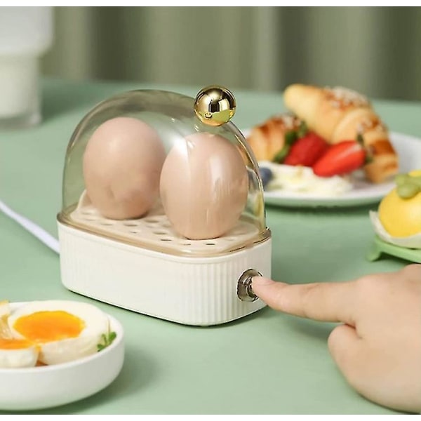 Mini Rask Eggkoker Multifunksjonell Enkel frokost Elektrisk Eggkoker Liten Eggkoker White