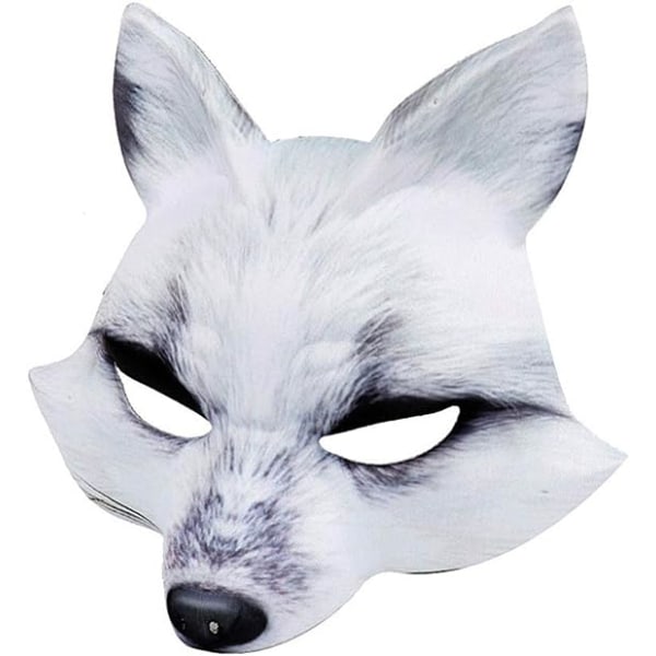 Fox- Shape Half Mask Animal Cosplay -asu Half Face Cat Maskit Halloween Carnival Naamiaisiin White