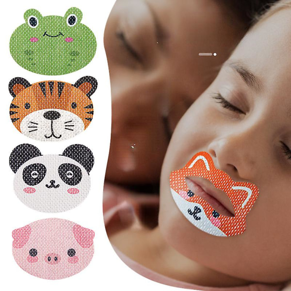 Børne tegneserieforseglingsklistermærker Ortopædiske åndedrætssøvnstrimler,mundtape til at sove,antisnoreplaster for mindre mundånde 30 stk. 30Pcs panda