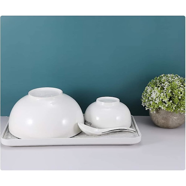 Disktorkmatta avlopp med droppbricka - Stor avloppsbräda 39 X 22,5 Cm (vit) SIZE 2