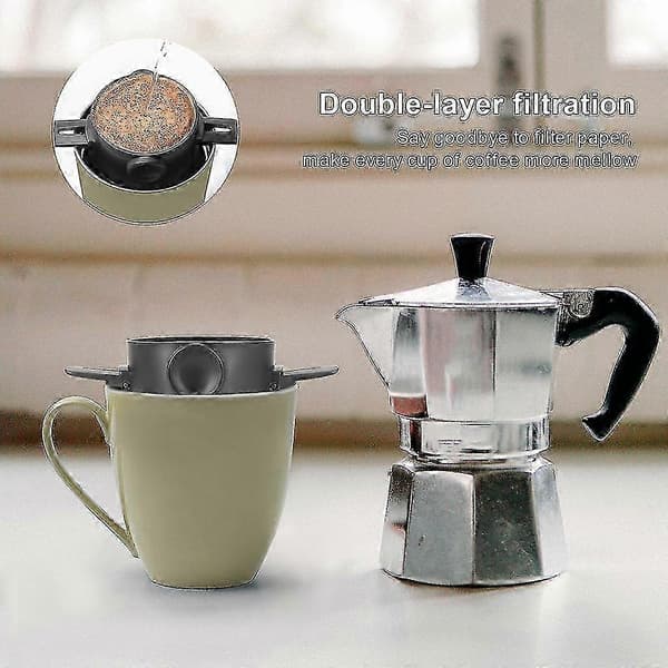Genanvendelige kaffefiltre Holdbar rustfrit stålholder Mesh tragtkurve