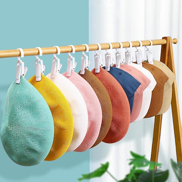 10/20 kpl Pyöriviä pyykkinappuja Kiinnikkeet Riippuvat Pyykkitapit Koukut Pyykki Pyörittävä Hattu Pyykkineulakiinnikkeet kotisäilytysripustimiin 20pcs White
