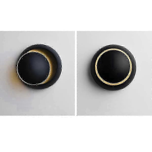 Moderne Eclipse LED Væglampe 5W Sort Jern Loftslampe Varm Hvid 2 i 1 til Hjemmet