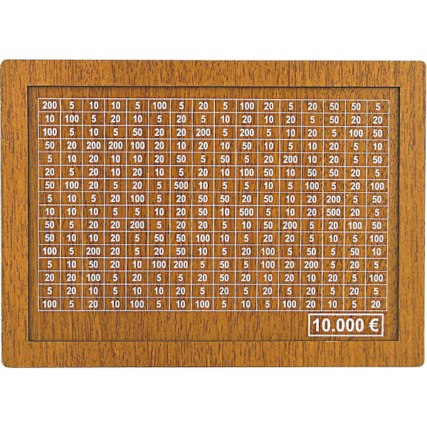 Sparbox (4 størrelser) - Genanvendelig pengekasse med sparemål og tal at sætte kryds 10000 Euros