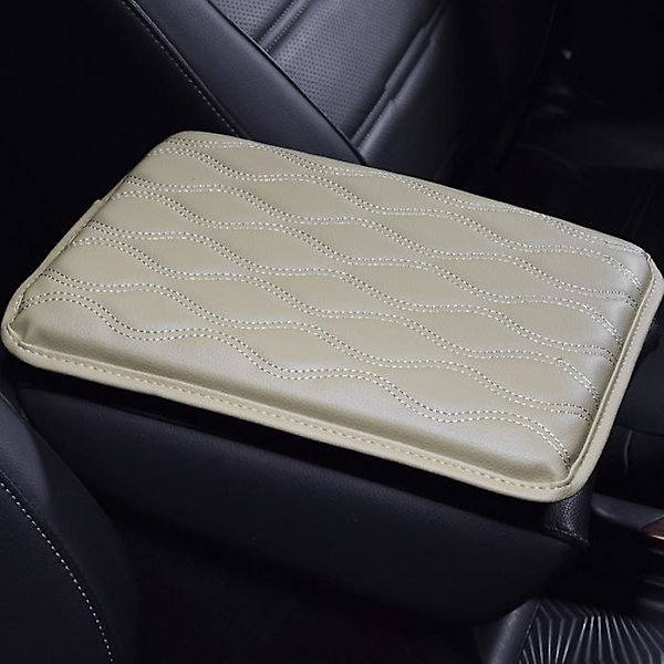 Universal Pu Läder Bil Armstöd Pad Auto Bil Armstöd Förvaringsbox Mats Dammtät Cover Vattentät Armstödsskydd| | Beige