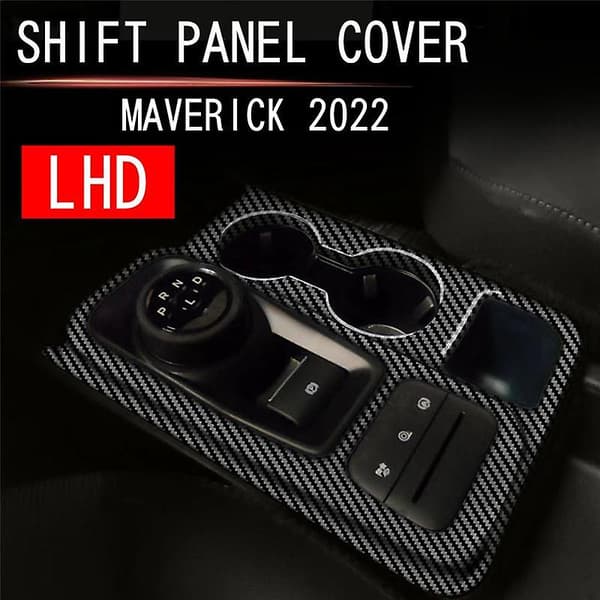 För Maverick 2022+ Kolfiber Bil Central Växelspak Vattenkoppshållare Panelöverdrag Trim