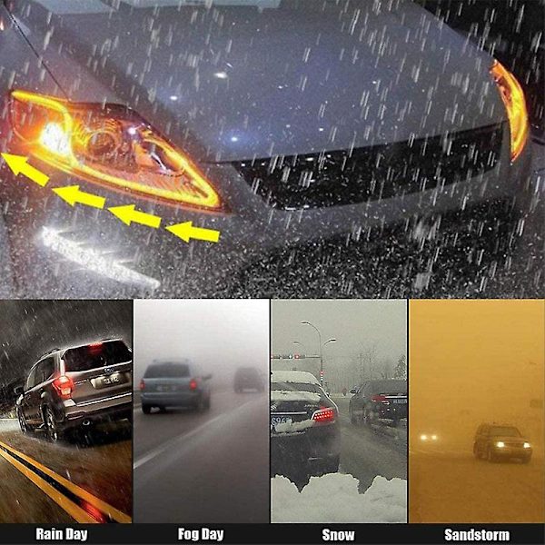 Led Joustava Auto Päiväajovalo Drl Vedenpitävä ajovalojen suuntavilkku 30cm 45cm 60cm Auton sisustustarvikkeet 2kpl| | Red 30cm