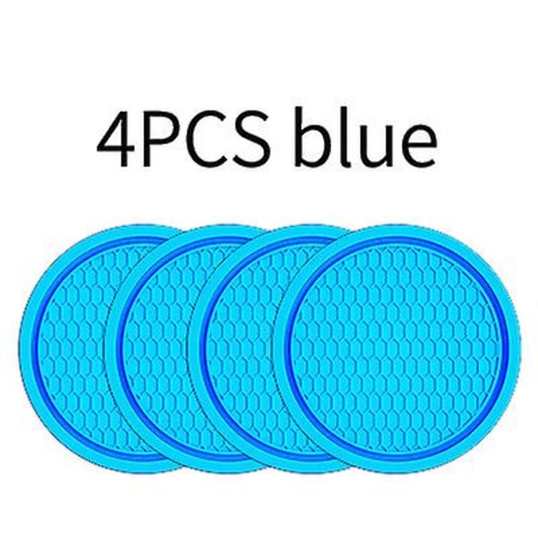 Car Cup Coaster, 4 kpl universal liukumattomat mukinpidikkeet upotettuna koristeisiin Lasinalustan, auton sisustuksen tarvikkeet - juomatelineet 4pcs  blue