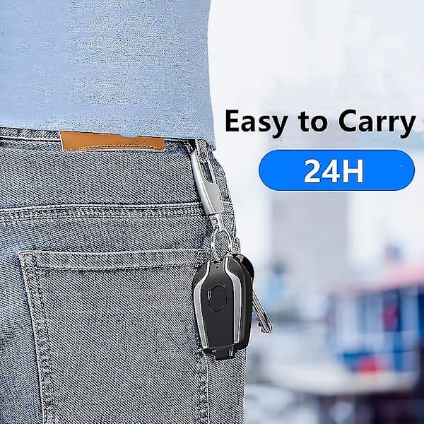 1500mah avainnippu puhelinlaturi, mini Power Emergency Pod -yhteensopiva iPhone- tai Type-c-pikalatattava Power Bank -avainnippu Black For Type-c