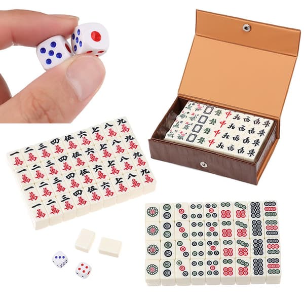 144 laatan Mah-Jong-setti Mahjong-juhlapeli