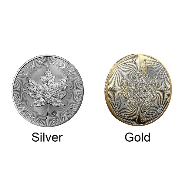 2022 Ca Maple Leaf 1 Ounce .9999 Sølvmønt Dollar Ucirkulerede erindringsmønter Gold
