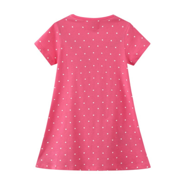 Lapset Tytöt Kesä Pilkullinen Print Lyhythihainen T-paita Mekko Juhlamekko Sarjakuva A-linjan mekot 4-5 Years