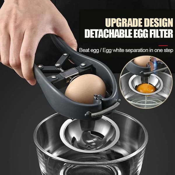 Eggåpner i rustfritt stål Eggesaks Manuell Eggeskallknekker Eggkutter Eggeplomme Eggehvite S