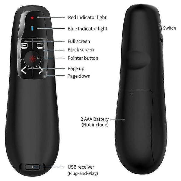 Presentasjonsklikker USB-peker Trådløs Presentatør Fjernkontroll Powerpoint-klikker