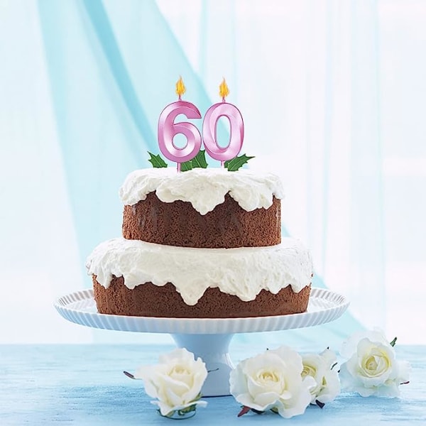 Rosa 100-årsjubileumslys for kaker Cupcakes, Nummer 100 stearinlys kake topper for festjubileum Bryllupsfeiring dekorasjon