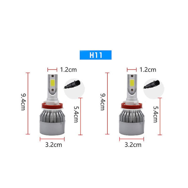 2kpl 36w H4 H7 H11 Aviation Alumiini Auton Led-ajovalot Vedenpitävät Ip68 Kaukovalot Lähivalot Auton ulkosisustustarvikkeet| | H11 x2