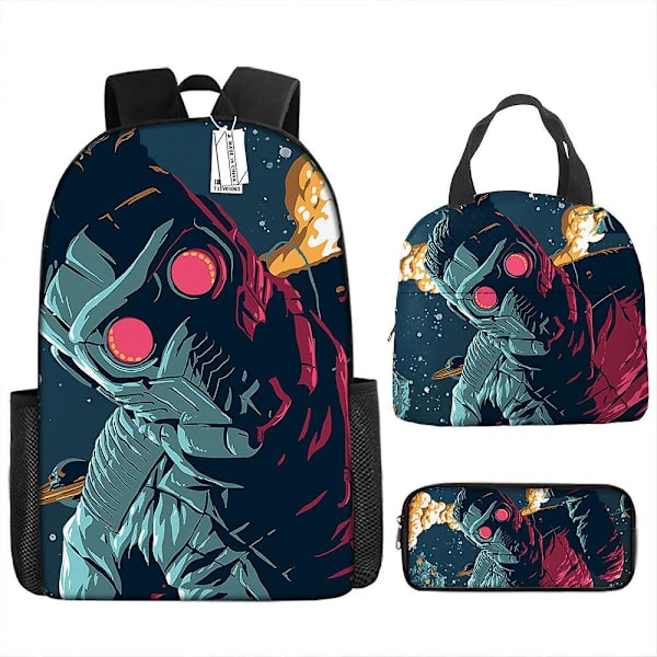 Guardians Of The Galaxy 3kpl / set Bcakpacket Sarjakuva Lapset Pojat Tytöt Koululaukut Kevyet Opiskelijat Vedenpitävä Kapasiteetti Mochilas Groot