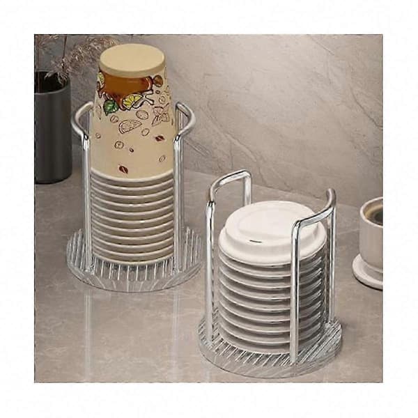 Papirkoppdispenserholderorganisator for festoppbevaring og munnskyllingskopper SilverWhite
