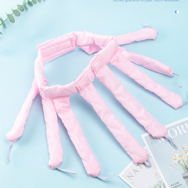 Värmelös locktång Pannband Hårrullar Gör-det-själv-hårstylingverktyg Pink 67x31cm
