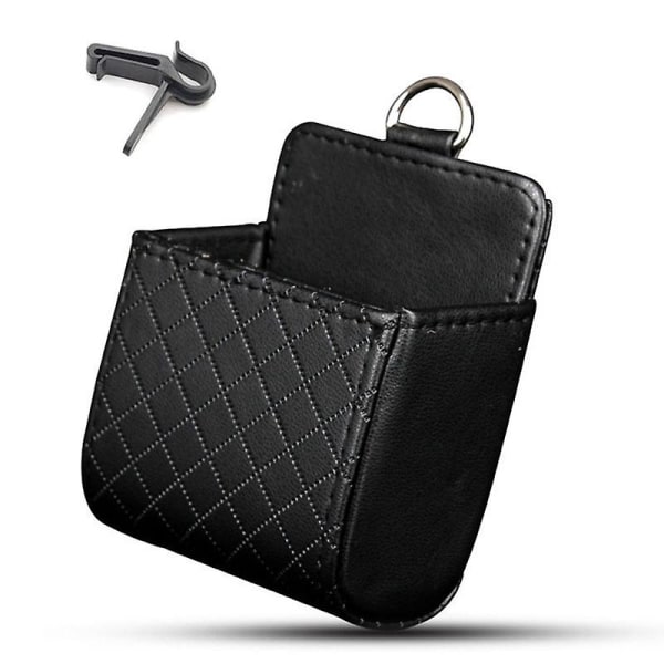 Bilförvaringsväska Luftventil Instrumentbräda Snyggt Hängande Läder Organizer Box Glasögon Telefonhållare Förvaring Organizer Biltillbehör|stuva Städning| Black With Hook