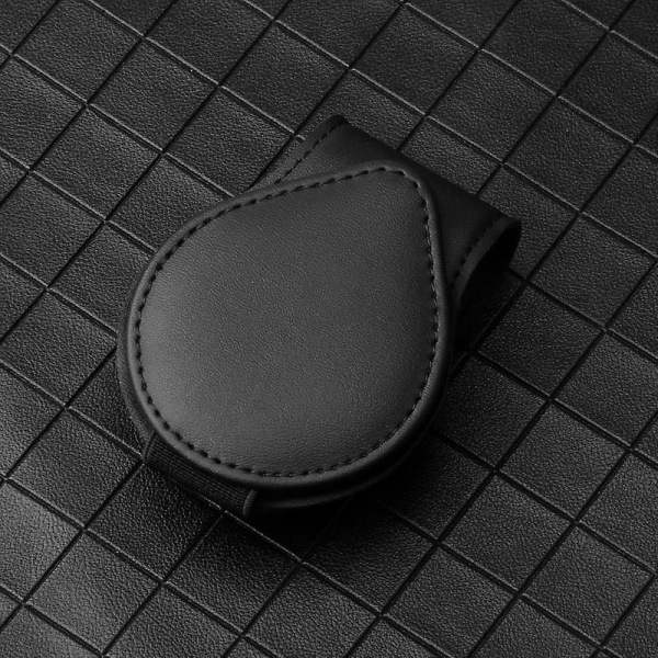 Universal Läder Solskydd Glasögon Clip Bilkort Biljettfäste Bärbara Solglasögon Hållare Clips Bilinteriörtillbehör| | Black