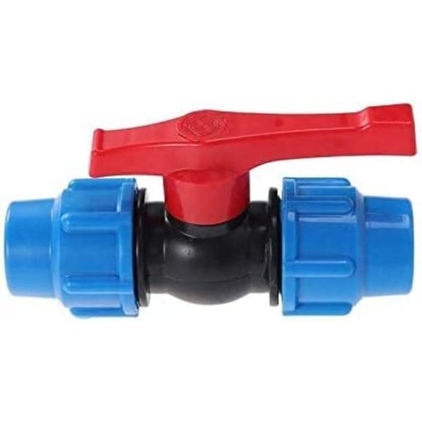 Plastkugleventil til 32 mm kompressionsrør Plastic