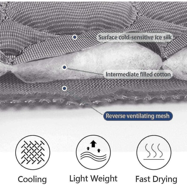 Hunde Kølemåtte Sove Køleunderlag Vaskbar Is Silke Cool Tæppe Til Kennel Sovesofa Gray L