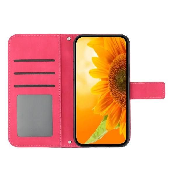 Pu Nahkainen jalustan cover For Honor 90 Lite 5g / X50i 5g, Phone case olkahihnalla Rose