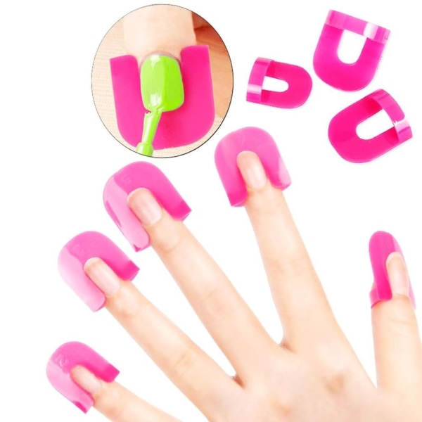 26st återanvändbara nagellackschabloner i mjuk plast med 10 storlekar
