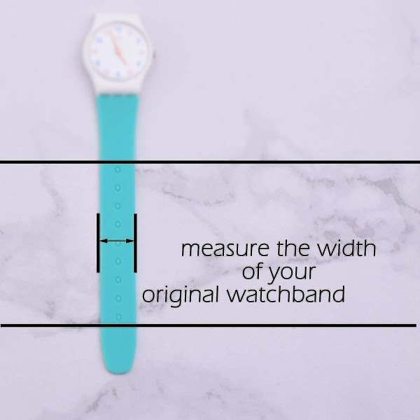 Erstatningsvanntett silikongummiklokkerem for Swatch-klokker (19 mm, svart)