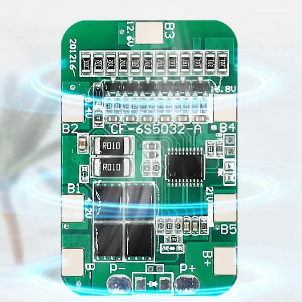 6s 12a 24v Pcb Bms 6-pack 18650 Litiumbatteri Skyddskort
