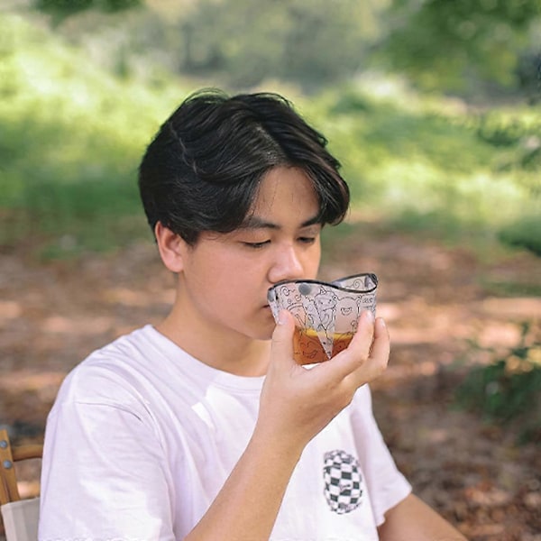 Camping Servis Lättvikt Hopfällbar Skål Tallrik Kopp Filter Utrymmesbesparande Folding water cup