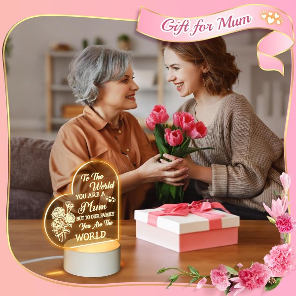 Mor gaver, gaver til mor fra datter søn, mor fødselsdagsgave nat lys, mor julegaver, mors dag gaver, personlige gaver til mor